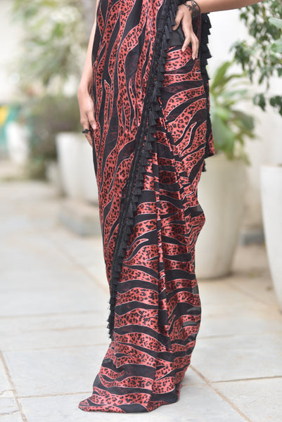 Posh pari - signature French Silk burnout Sari